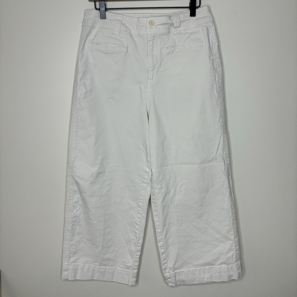 A New Day Pants 10 Wide Leg Cropped High Rise Earthy Beige Capsule Coastal Boho